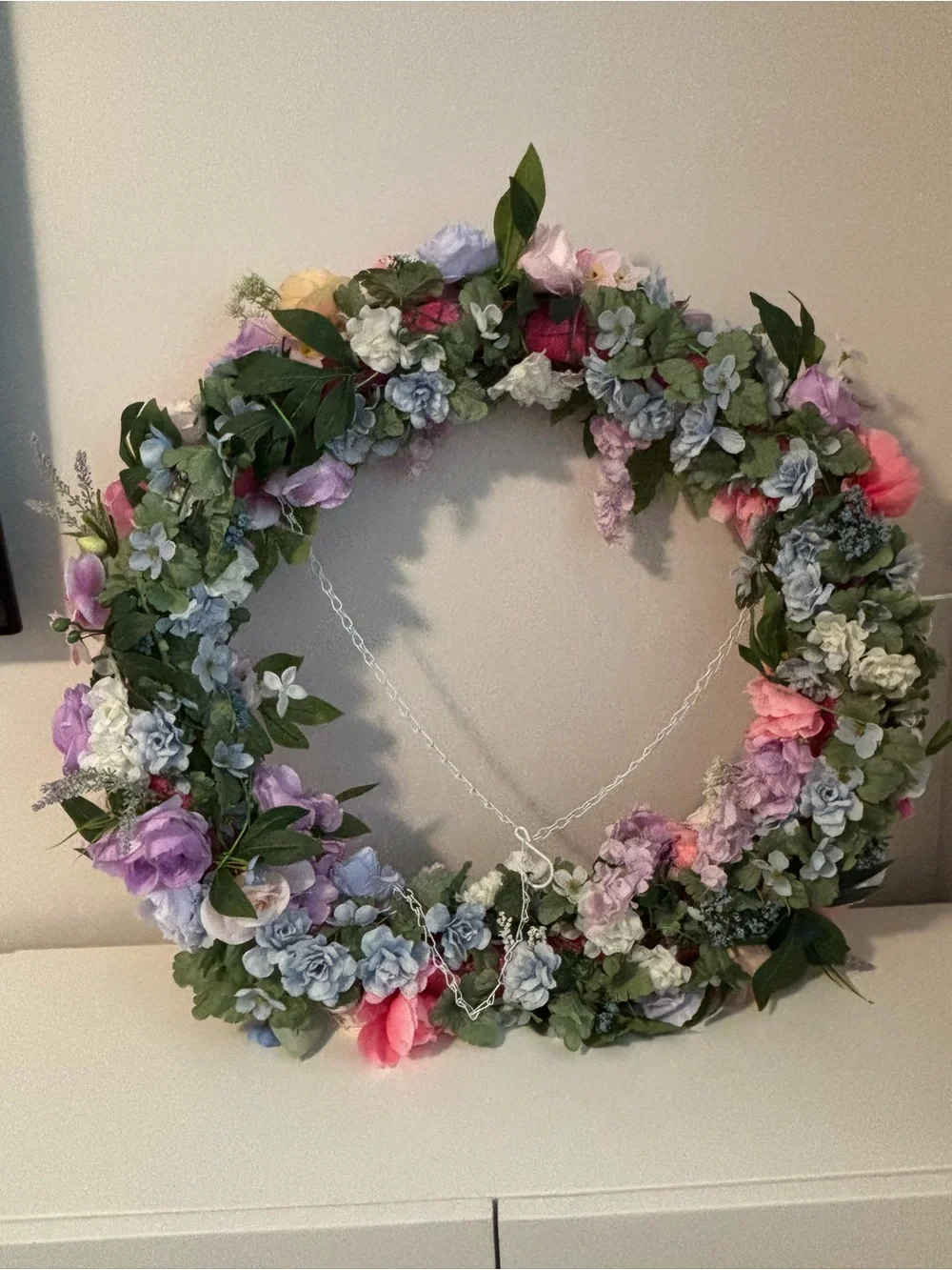 Pastel Floral Wreath - Pink & Lavender Spring Decor